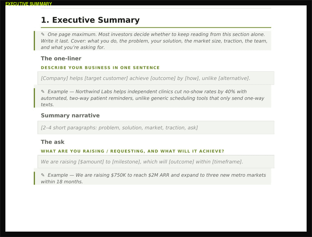 Business Plan Template preview 2